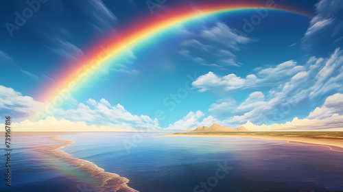 rainbow after rain, rainbow background © ma