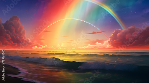 rainbow after rain, rainbow background © ma