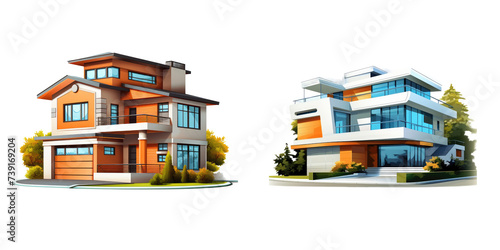 House architectural drawing 3d illustration, Isolated Transparent Background Images, PNG