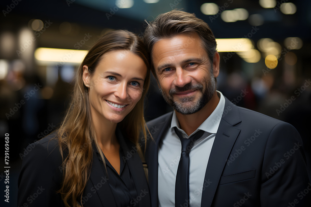Confident Business Partners Confront Corporate Challenges in Modern Office. Confident Business Partners Confront Corporate Challenges in Modern Office.