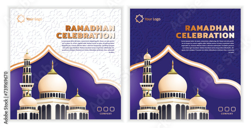 collection modern Ramadan posters, social media post greeting cards