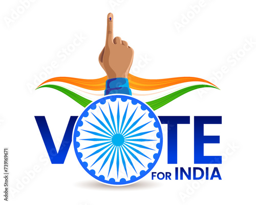 indian election vote for india concept with inked voting finger vector