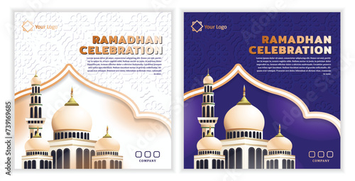 collection modern Ramadan posters, social media post greeting cards