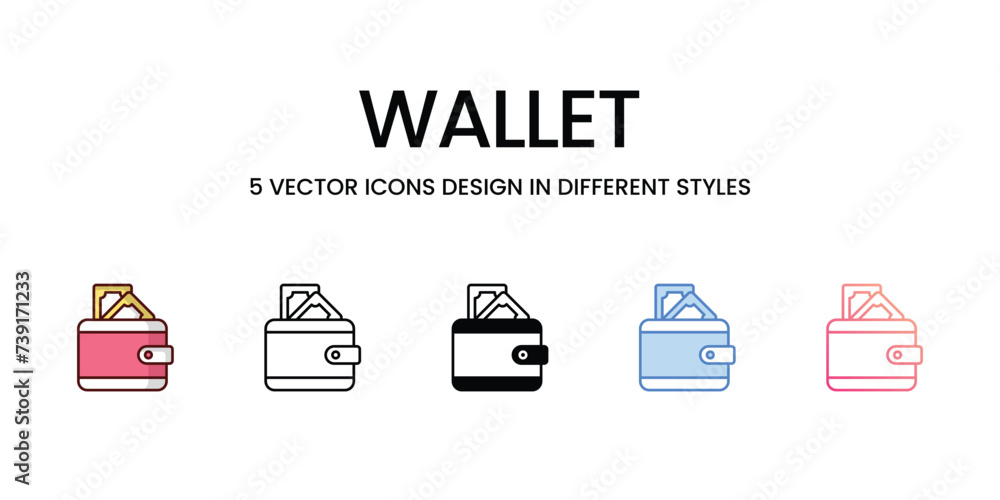 Wallet Icons set. Suitable for Web Page, Mobile App, UI, UX and GUI design, vector stock illustration Wallet Icons set. Suitable for Web Page, Mobile App, UI, UX and GUI design, vector stock illustration