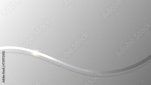 Abstract 3D luxury gray ribbon lines elements with glowing light effect on background.