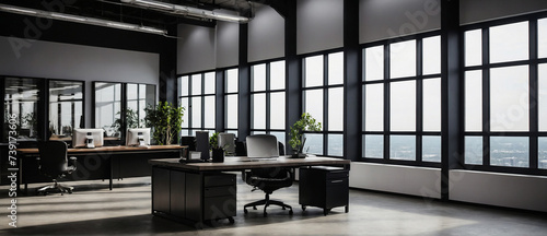 modern industrial office interior design Idea with green plants
