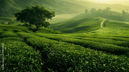 Green tea plantation photography
