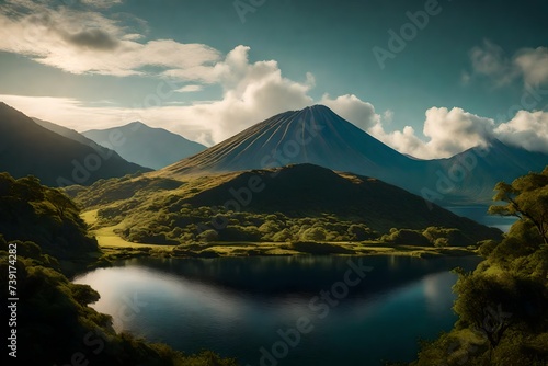 Natural Mounntains Generated By AI Technology photo