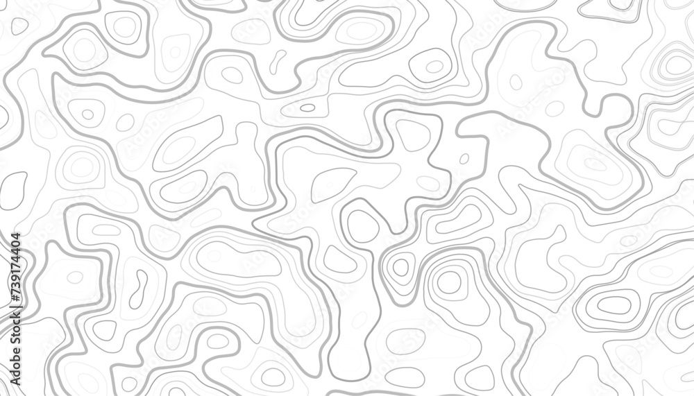Topographic Map Seamless Pattern. Black on white contours vector topography stylized height of the lines. Vector Background