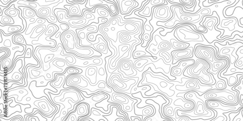 Topographic Map Seamless Pattern. Black on white contours vector topography stylized height of the lines. 