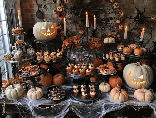 Halloween party scare, spooky decorations, and themed treats