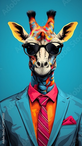 giraffe illustration - ai generated © TimmiO