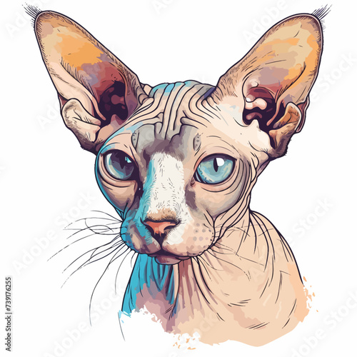 Sphynx cat. Vector illustration of the Sphynx cat.