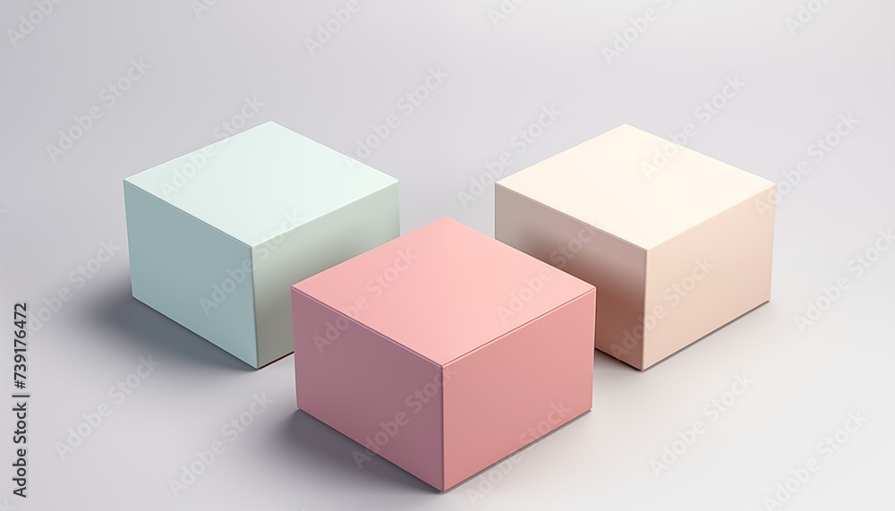 3d render of pastel box 3d render of pastel box