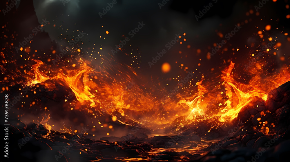 Intense flames, depict flames with realistic flames 3D Intense flames, depict flames with realistic flames 3D