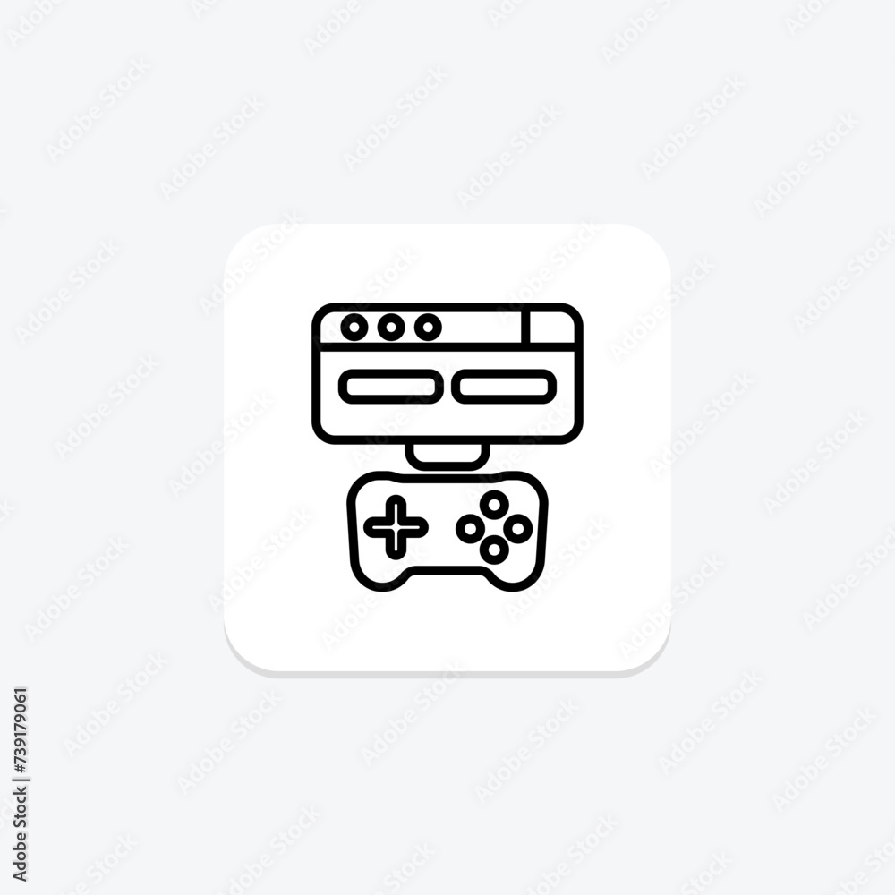 Console icon, gaming console, game, gaming, entertainment line icon, editable vector icon, pixel perfect, illustrator ai file Console icon, gaming console, game, gaming, entertainment line icon, editable vector icon, pixel perfect, illustrator ai file