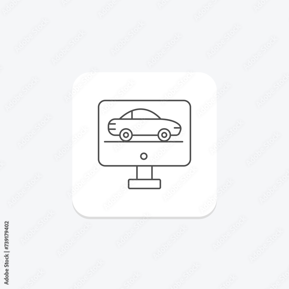 Racing icon, gaming, game, speed, competition thinline icon, editable vector icon, pixel perfect, illustrator ai file Racing icon, gaming, game, speed, competition thinline icon, editable vector icon, pixel perfect, illustrator ai file