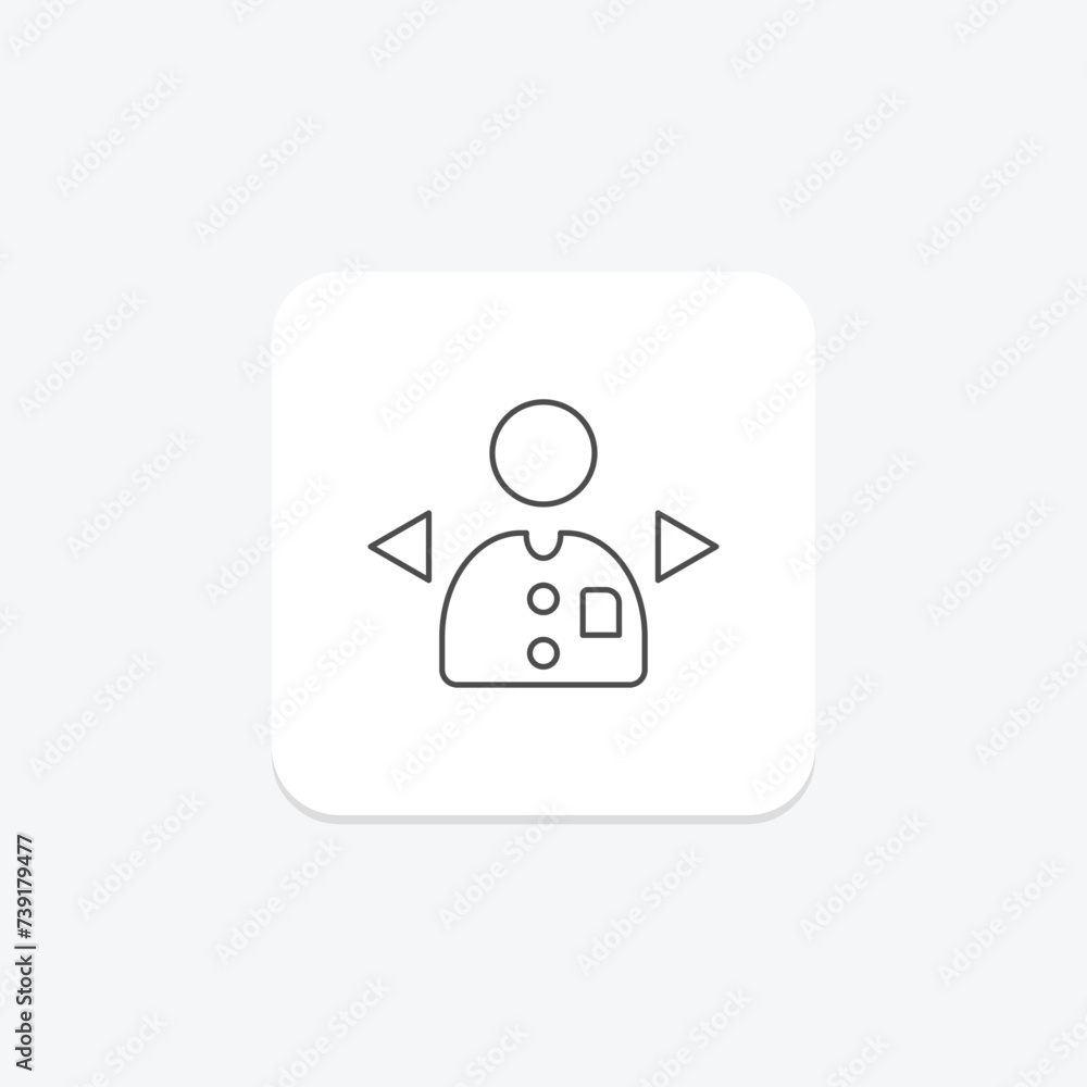 Character icon, gaming, game, avatar, persona thinline icon, editable vector icon, pixel perfect, illustrator ai file Character icon, gaming, game, avatar, persona thinline icon, editable vector icon, pixel perfect, illustrator ai file