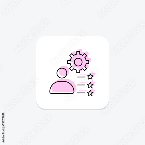 Skills icon, gaming, game, abilities, talents color shadow thinline icon, editable vector icon, pixel perfect, illustrator ai file