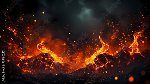 Intense flames, depict flames with realistic flames 3D