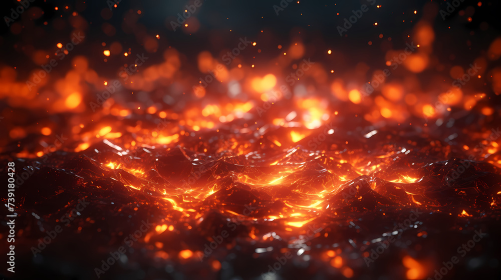 Fototapeta premium Intense flames, depict flames with realistic flames 3D