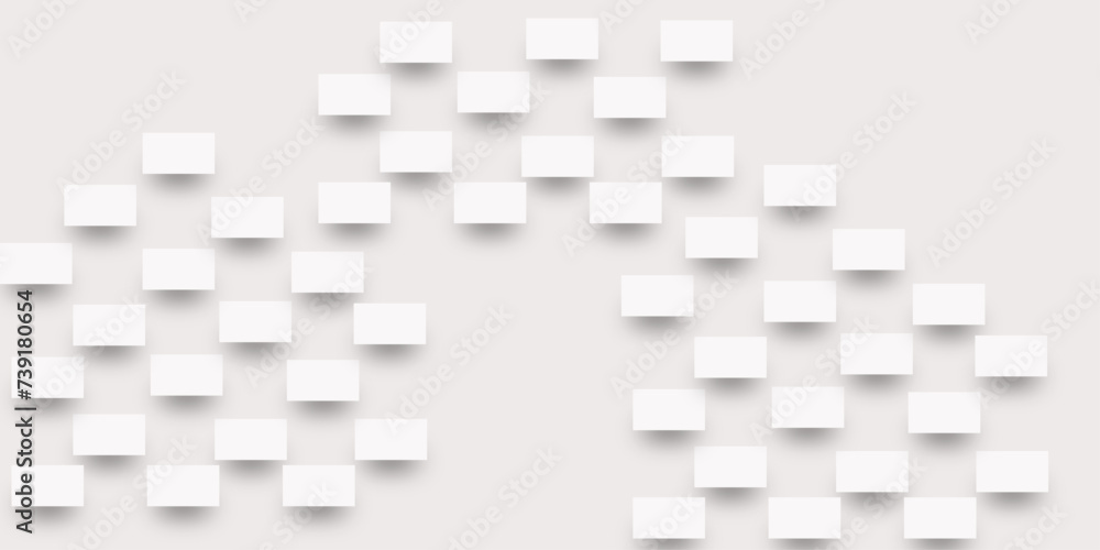 Fototapeta premium Abstract white geometric overlapping square pattern, design of technology background with shadow. Vector illustration. You can use for adding, poster, design artwork, template, banner, wallpaper.