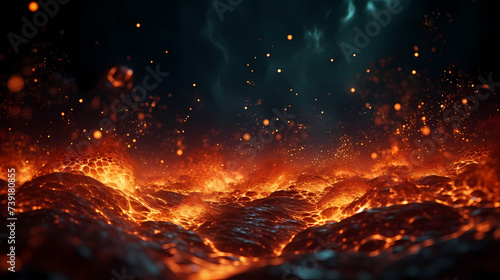Intense flames, depict flames with realistic flames 3D © ma