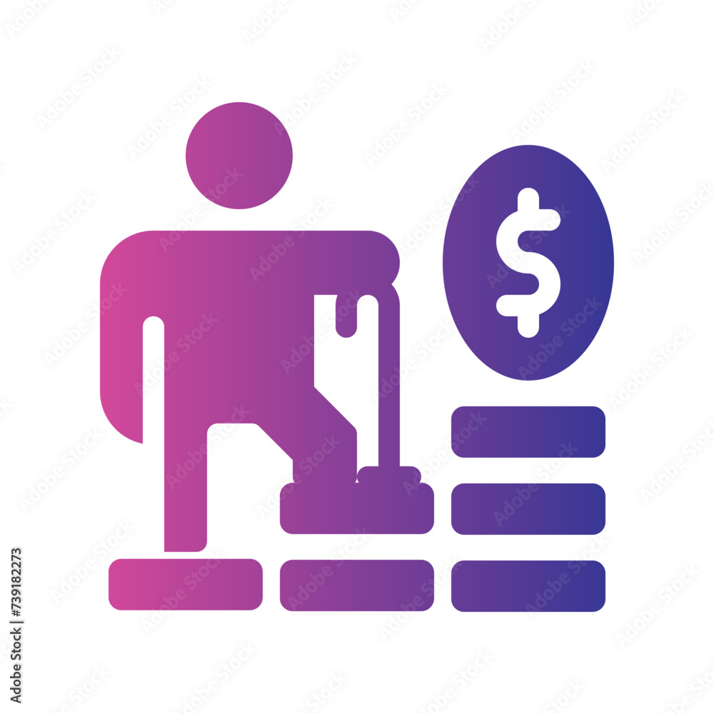 retirement flat gradient icon retirement flat gradient icon