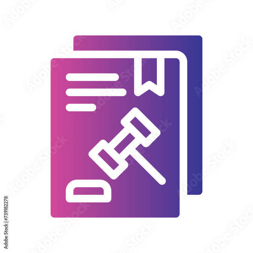 legal system flat gradient icon