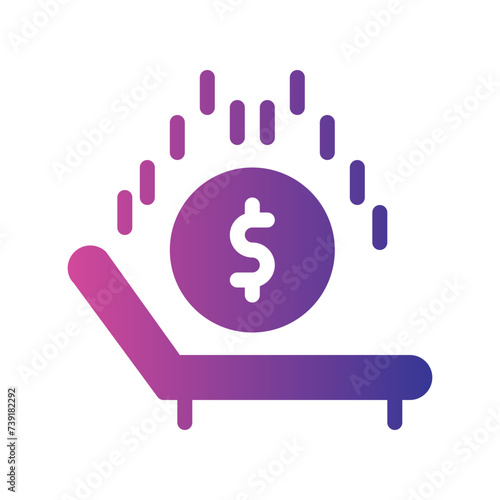 passive income flat gradient icon