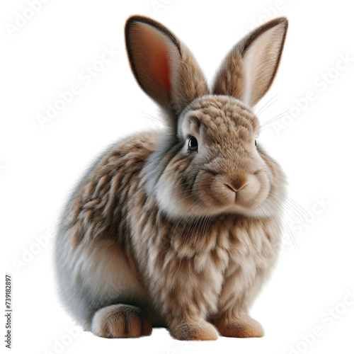 Rabbit in a realistic ,bunny,Animal,nature,clipart,png format,3D rendering illustration,isolated on a transparent background.