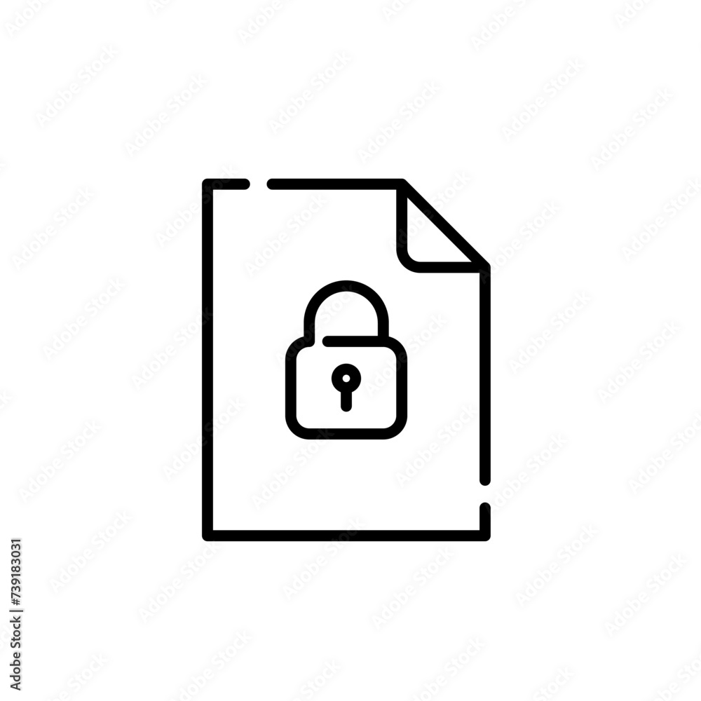 File and lock. Secure data protection. Pixel perfect icon File and lock. Secure data protection. Pixel perfect icon