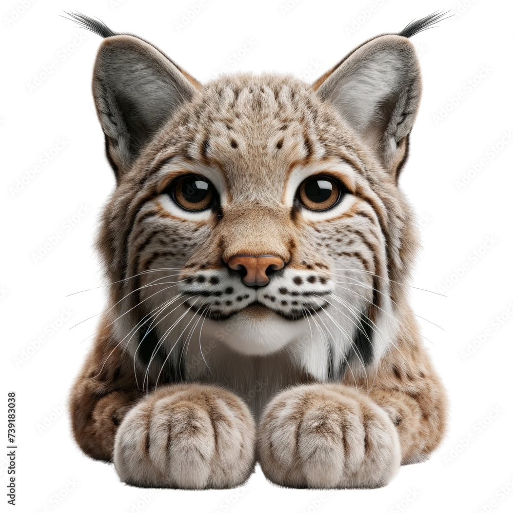 Bobcat in a realistic,Animal,nature,clipart,png format,3D rendering illustration,isolated on a transparent background. Bobcat in a realistic,Animal,nature,clipart,png format,3D rendering illustration,isolated on a transparent background.