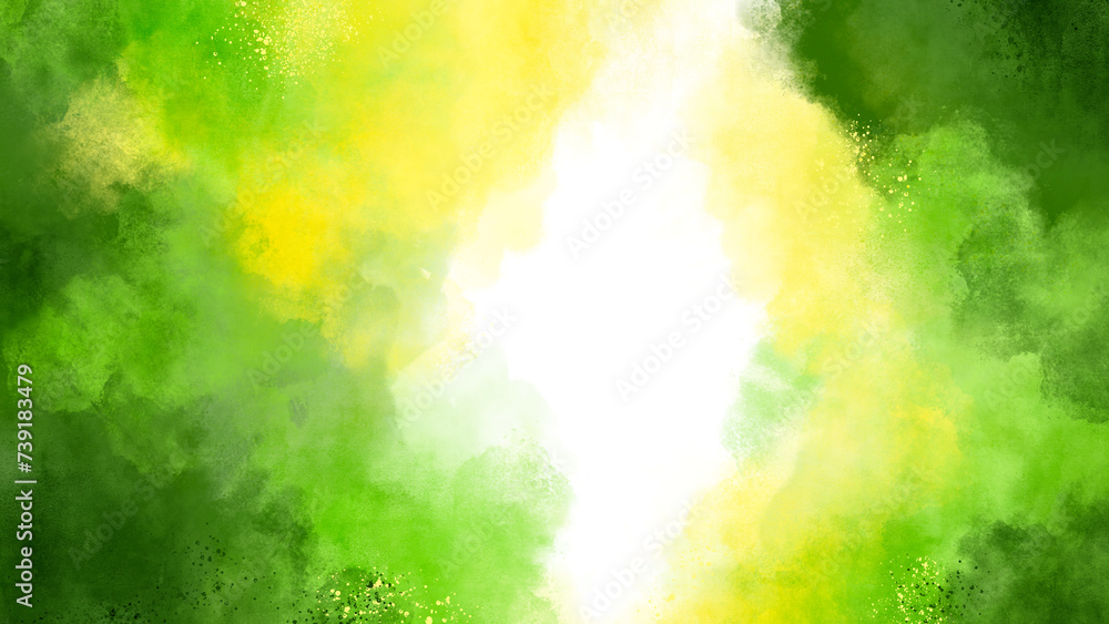 Yellow, Green, Happy, Summer watercolor background