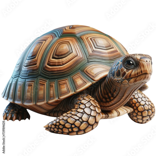 Turtle in a realistic ,wildlife,Animal,nature,clipart,png format, illustration,isolated on a transparent background.