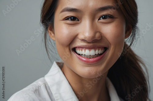 charming asian woman with dazzling smile