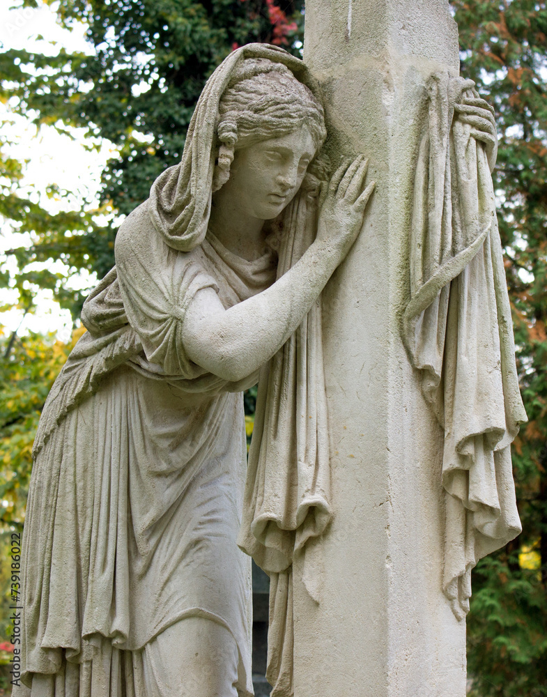 Fototapeta premium Virgin Mary mourns the death of Jesus Christ. The biblical account of suffering