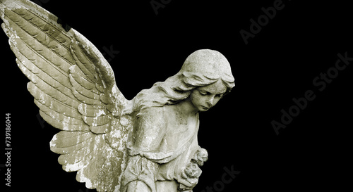 Beautiful angel face of a woman. Mercy and peace. (monument of the nineteenth century by an unknown author)	
