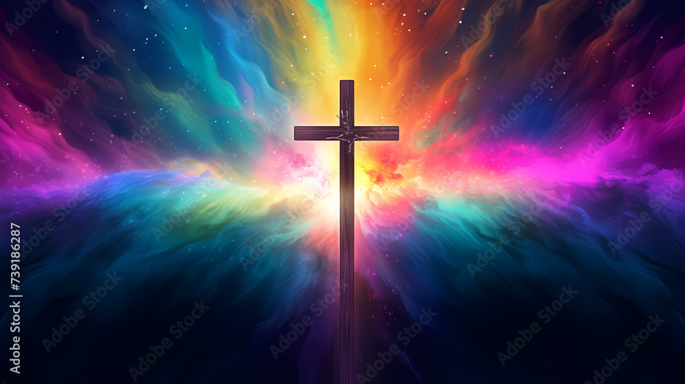 Cross background with copy space, Christian cross Cross background with copy space, Christian cross