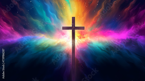 Cross background with copy space, Christian cross