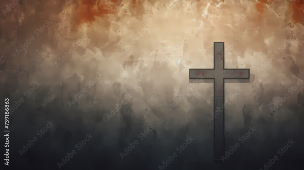 Cross background with copy space, Christian cross
