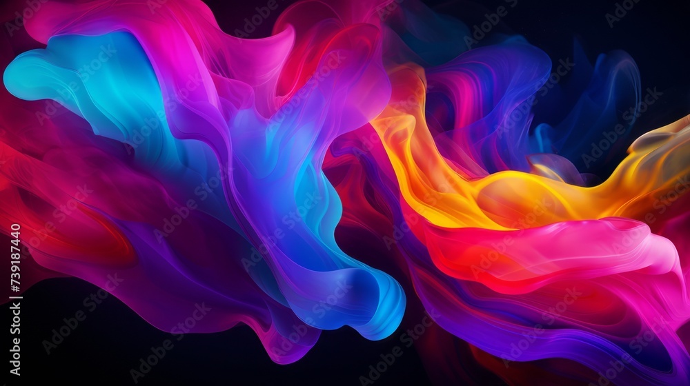 Fototapeta premium Neon Colors Swirling Flow