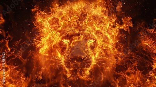 Radiant strength  majestic lion embracing fiery passion and energy of leo zodiac sign