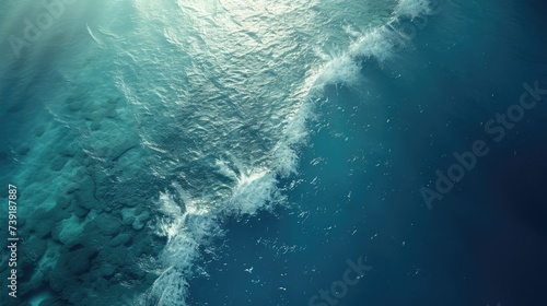 Aerial Ocean Landscape with Visible Coral Reef Patterns