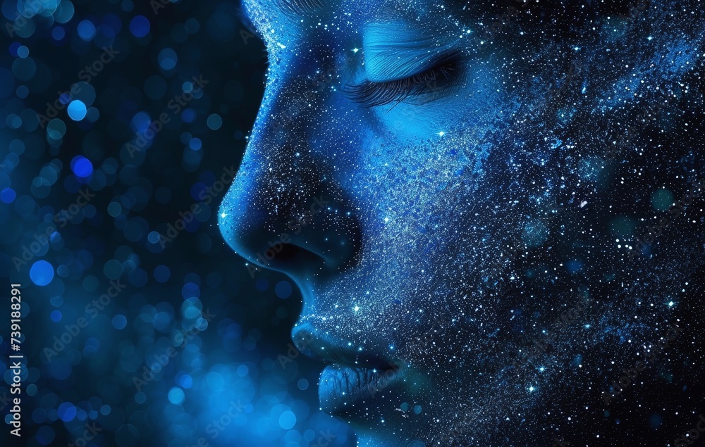 Cosmic Woman Profile Enveloped