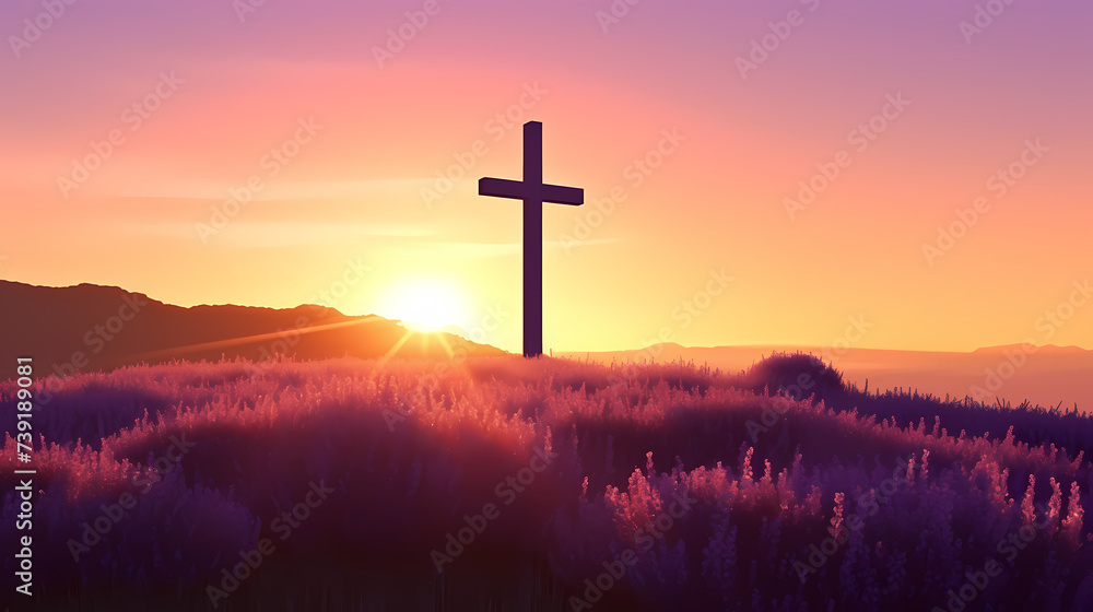 The Holy Cross symbolizes the death and resurrection of Jesus Christ - obrazy, fototapety, plakaty 