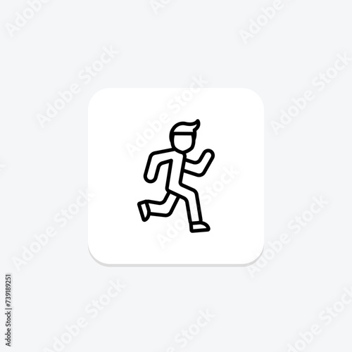 Running icon, jog, run, jogger, jog line icon, editable vector icon, pixel perfect, illustrator ai file