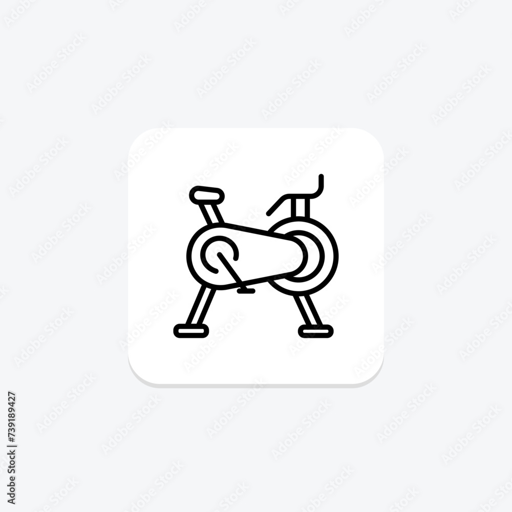 Stationary Bike icon, bike, cycling, cardio, workout line icon, editable vector icon, pixel perfect, illustrator ai file Stationary Bike icon, bike, cycling, cardio, workout line icon, editable vector icon, pixel perfect, illustrator ai file