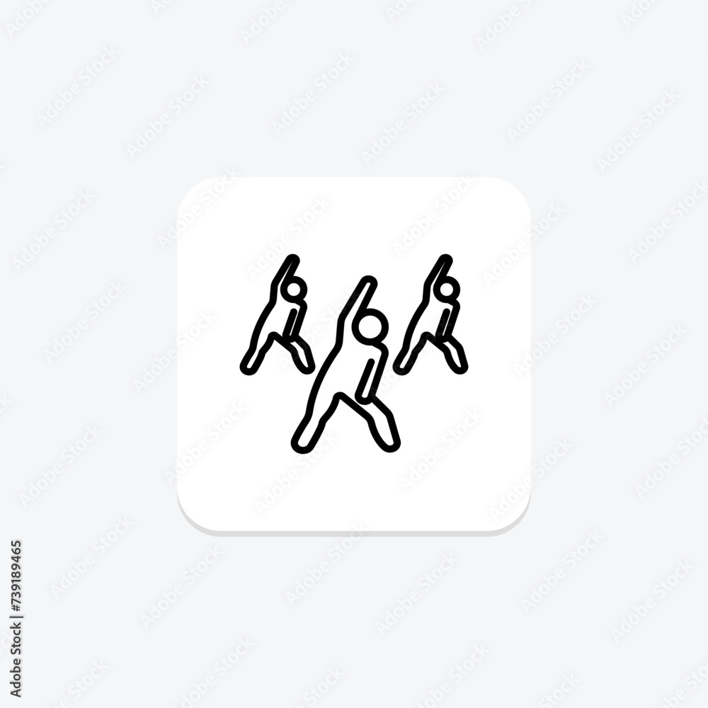 Group Fitness icon, fitness, exercise, workout, class line icon, editable vector icon, pixel perfect, illustrator ai file Group Fitness icon, fitness, exercise, workout, class line icon, editable vector icon, pixel perfect, illustrator ai file