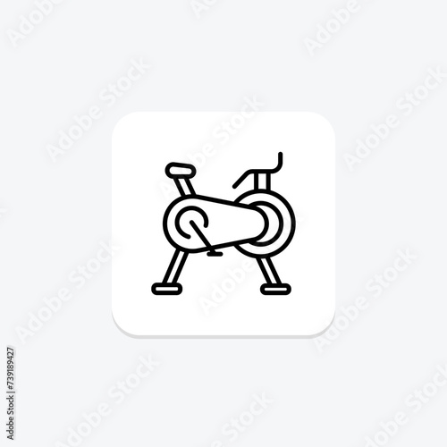 Stationary Bike icon, bike, cycling, cardio, workout line icon, editable vector icon, pixel perfect, illustrator ai file